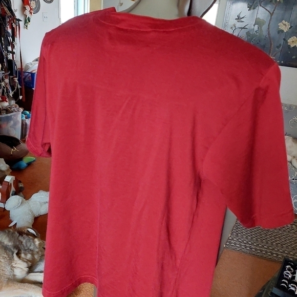 Vintage Deep Red Rayon blend Short-sleeved Pullover Size Large - Picture 4 of 6